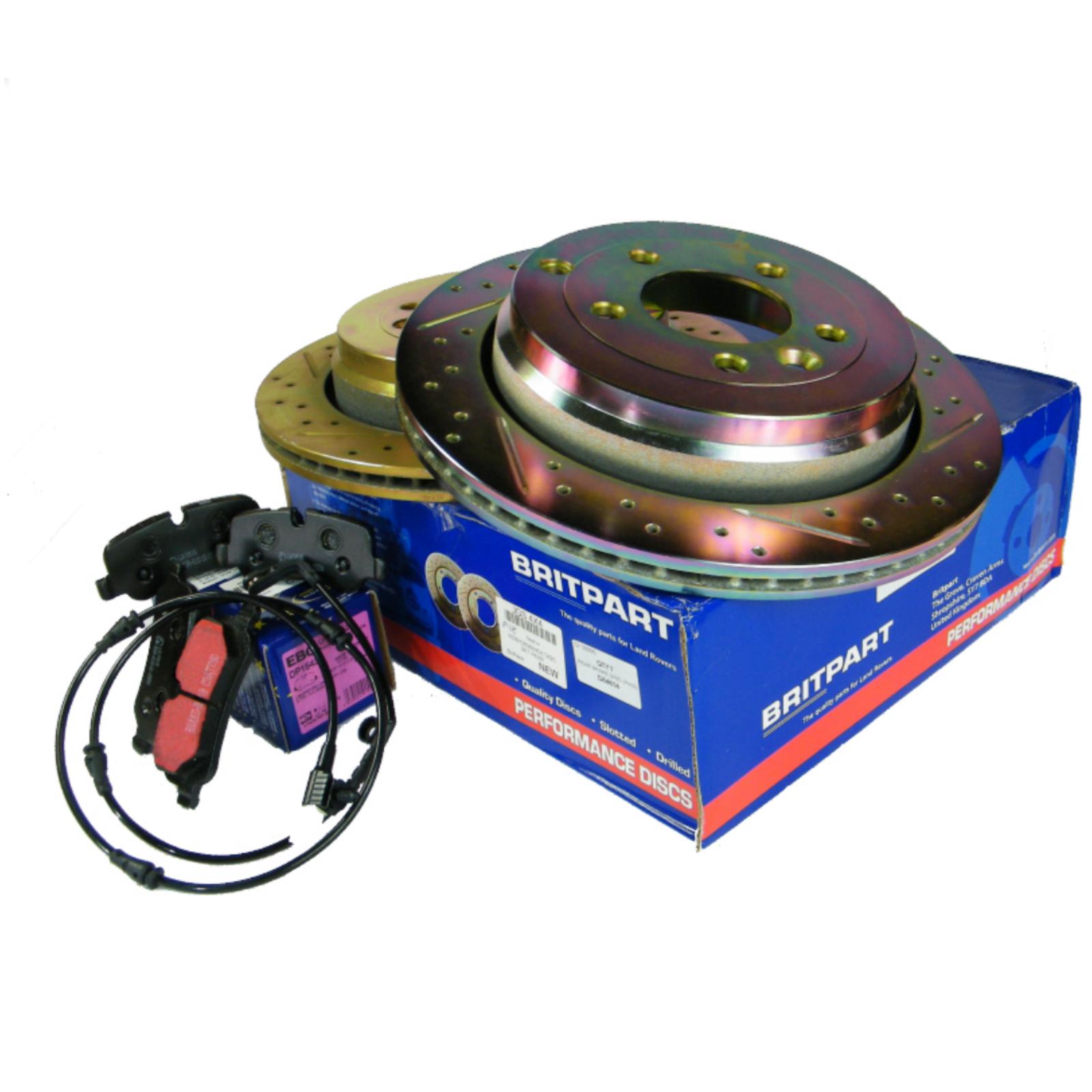 Performance Drilled and Grooved Front Brake Discs & EBC Brake Pad Kit for Range Rover Sport L320 Questions & Answers