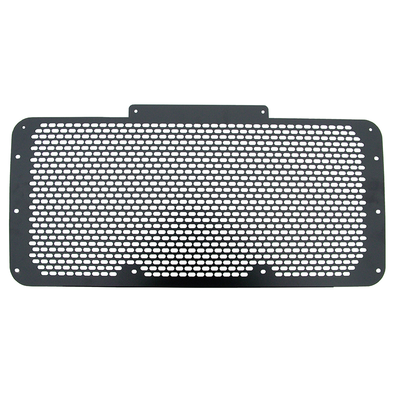 Does this grille curve in at the top to mstch the surround or is it flat?