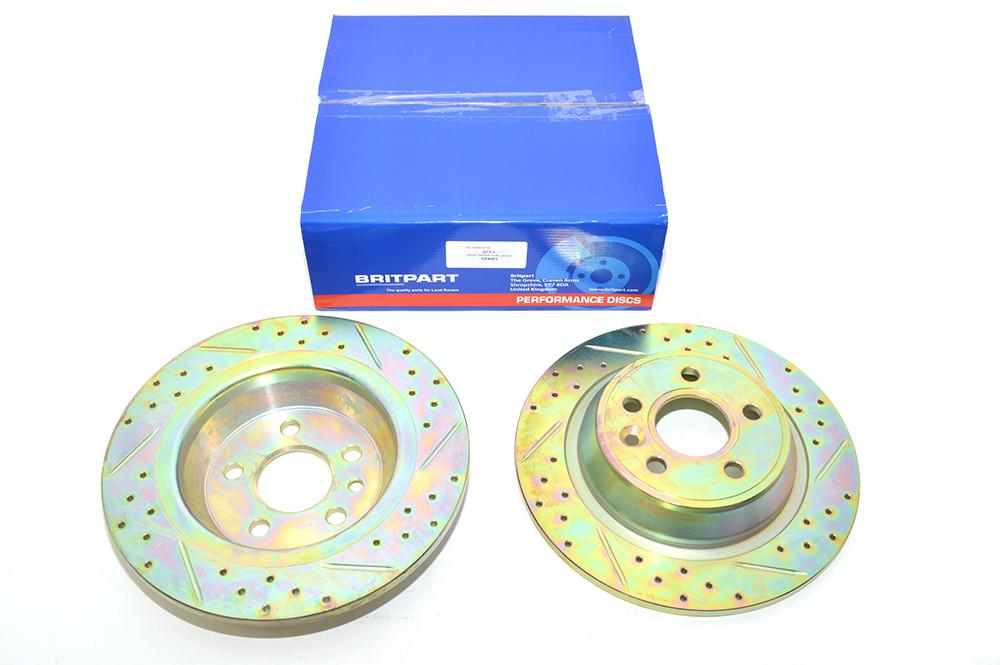 Slotted / Grooved Rear Brake Discs Pair for Range Rover Evoque | DA4683 Questions & Answers