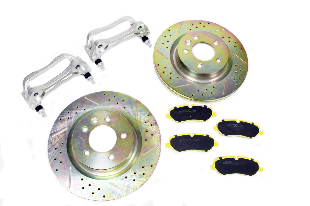 Big Brake Upgrade with Yellow Performance Brake Pads And Cross Drilled Brake Discs Terrafirma for Discovery 3, Discovery 4, Range Rover Sport | TF638 Questions & Answers